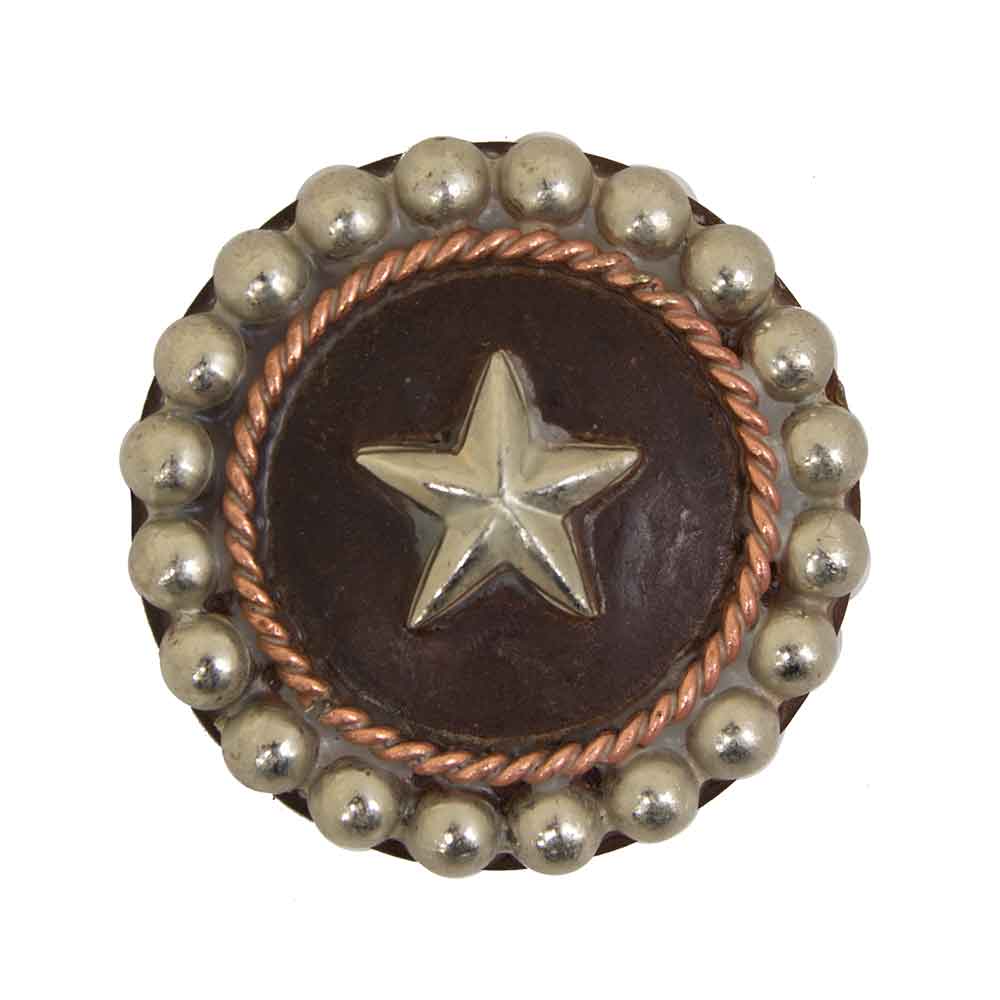 Antique Star Concho With Wire Border Tack - Conchos & Hardware - Conchos Teskey's Chicago Screw 1" 