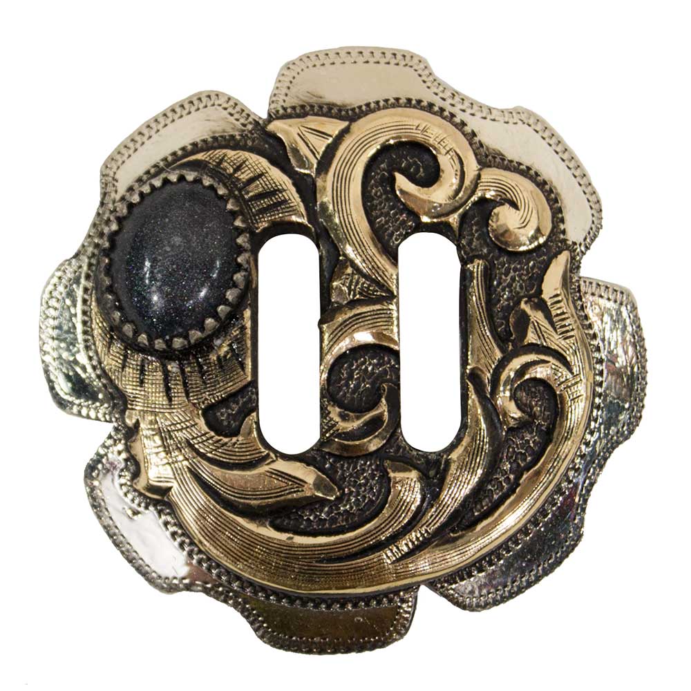 Black and Gold Antique Slotted Concho Tack - Conchos & Hardware - Conchos Teskey's   