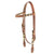 Teskey's Basket Stamped Browband Headstall with Rawhide Accents Tack - Headstalls - Browband Teskey's Light Oil  