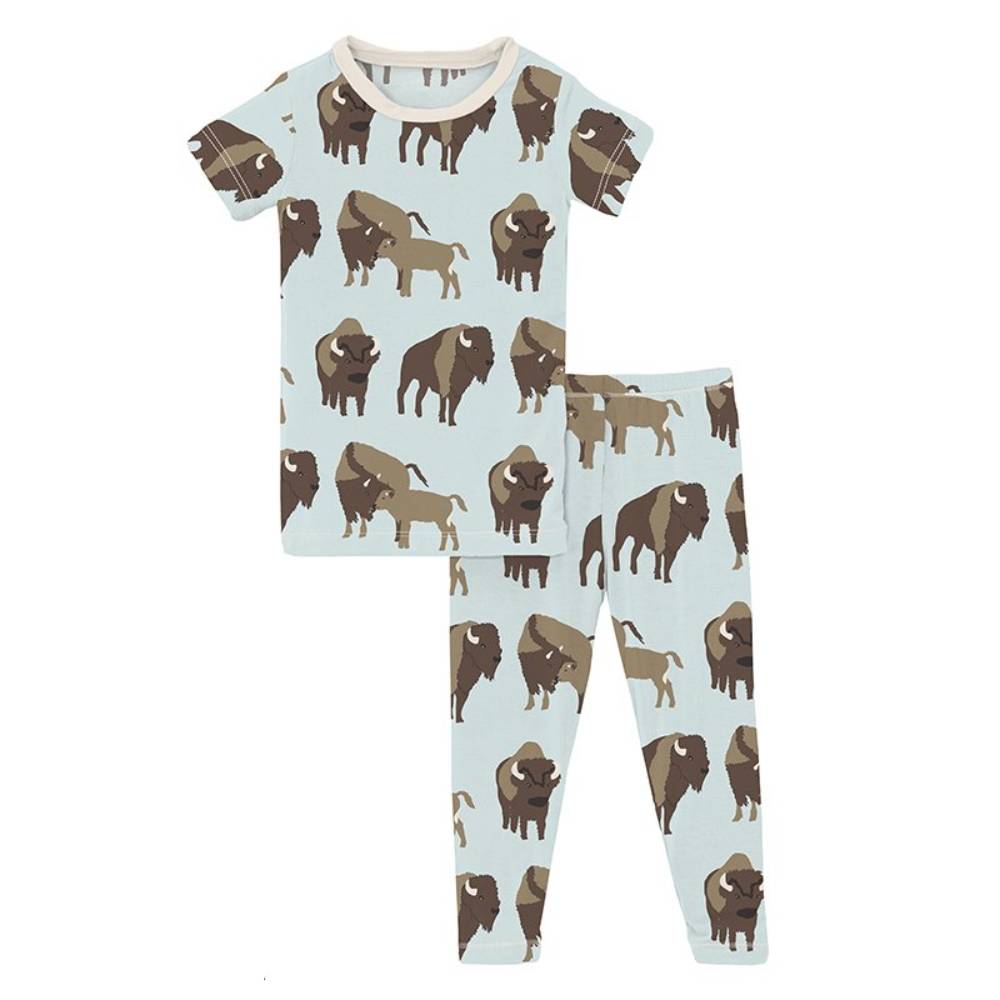 KicKee Pants Pajama Set - Fresh Air Bison KIDS - Baby - Baby Boy Clothing Kickee Pants   