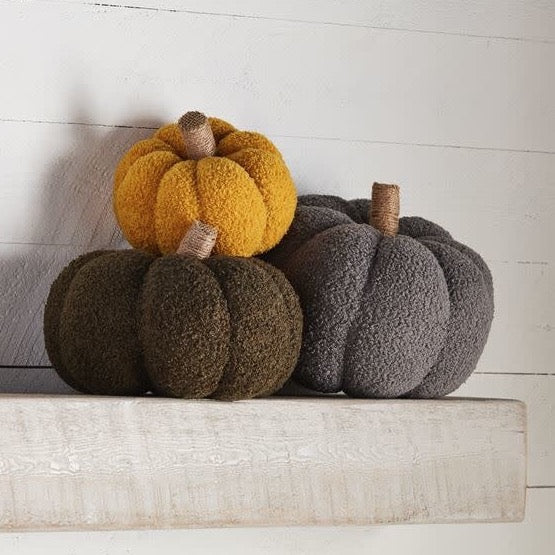 Shearling Fabric Pumpkin - FINAL SALE Home & Gifts - Home Decor - Decorative Accents Mud Pie   