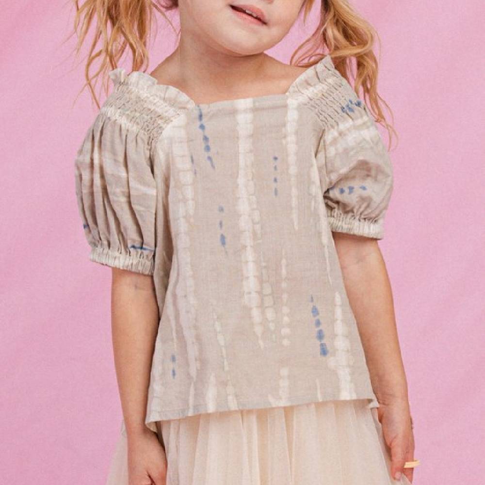 Girl's Smock Puff Sleeve Tie Dye Top KIDS - Girls - Clothing - Tops - Short Sleeve Tops ODDI CLOTHING   
