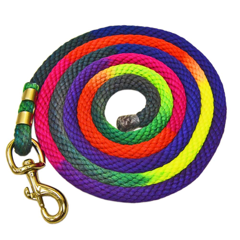 10' Rainbow Poly Lead with Snap Tack - Halters & Leads Teskey's   