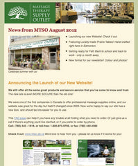 Massage Therapy Supply Outlet August 2012 Newsletter
