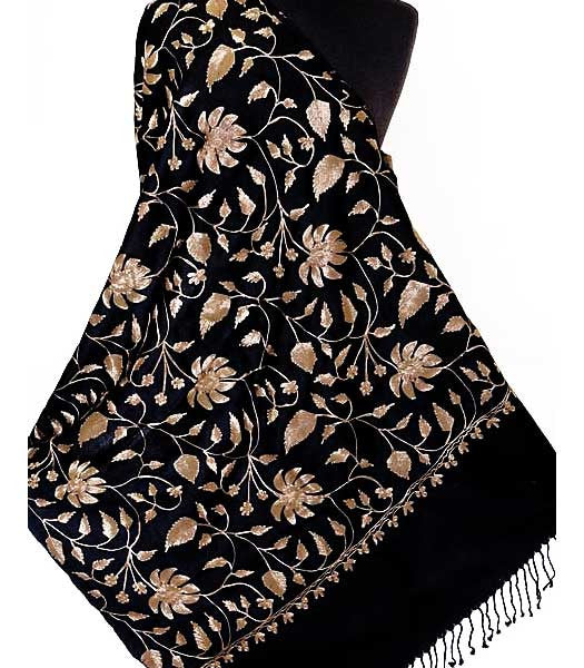 Bronze Embroidered Shawl | Heritage Trading - Indian Shawls and Scarves: Woolen Shawls ...