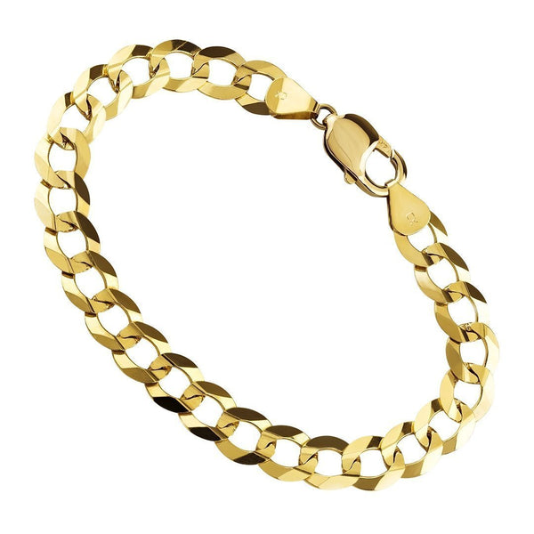 14k Yellow Solid Gold Mens Curb Bracelet 11 Mm Assorted Style Mens Gold Bracelets