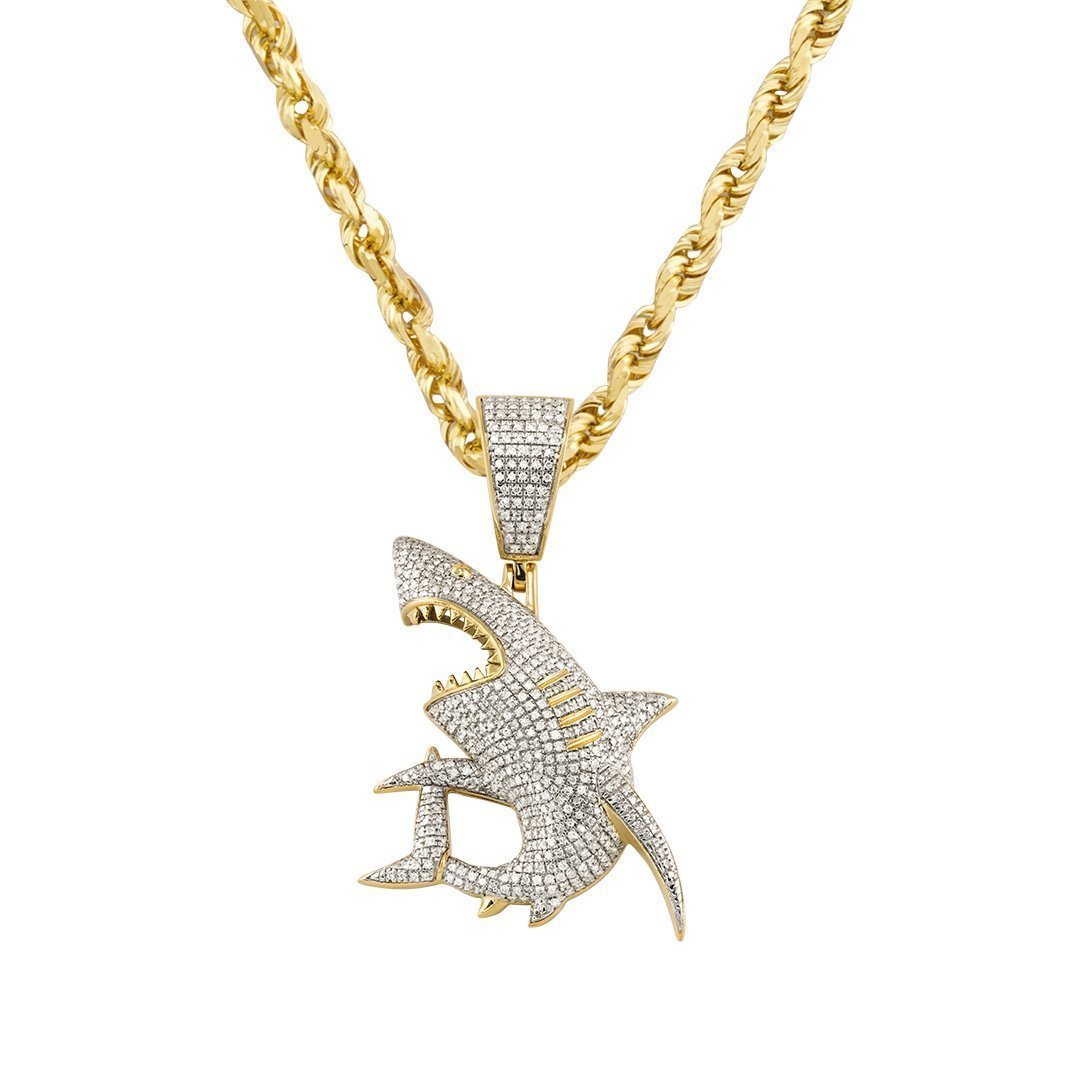 diamond shark pendant