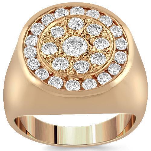 14k Rose Solid Gold Mens Diamond Pinky Ring 150 Ctw Avianne Jewelers 1344