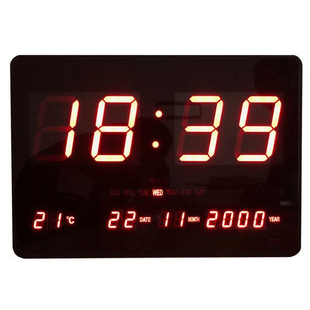 Reloj Digital Pared Led Fecha Temperatura 34101 outlet online de descuentos