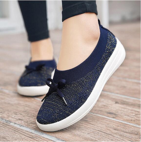 color block flat round toe casual sport sneakers