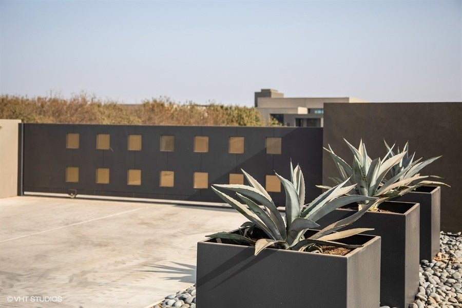Modern Elite Aluminum Cube Planters at Private Residence