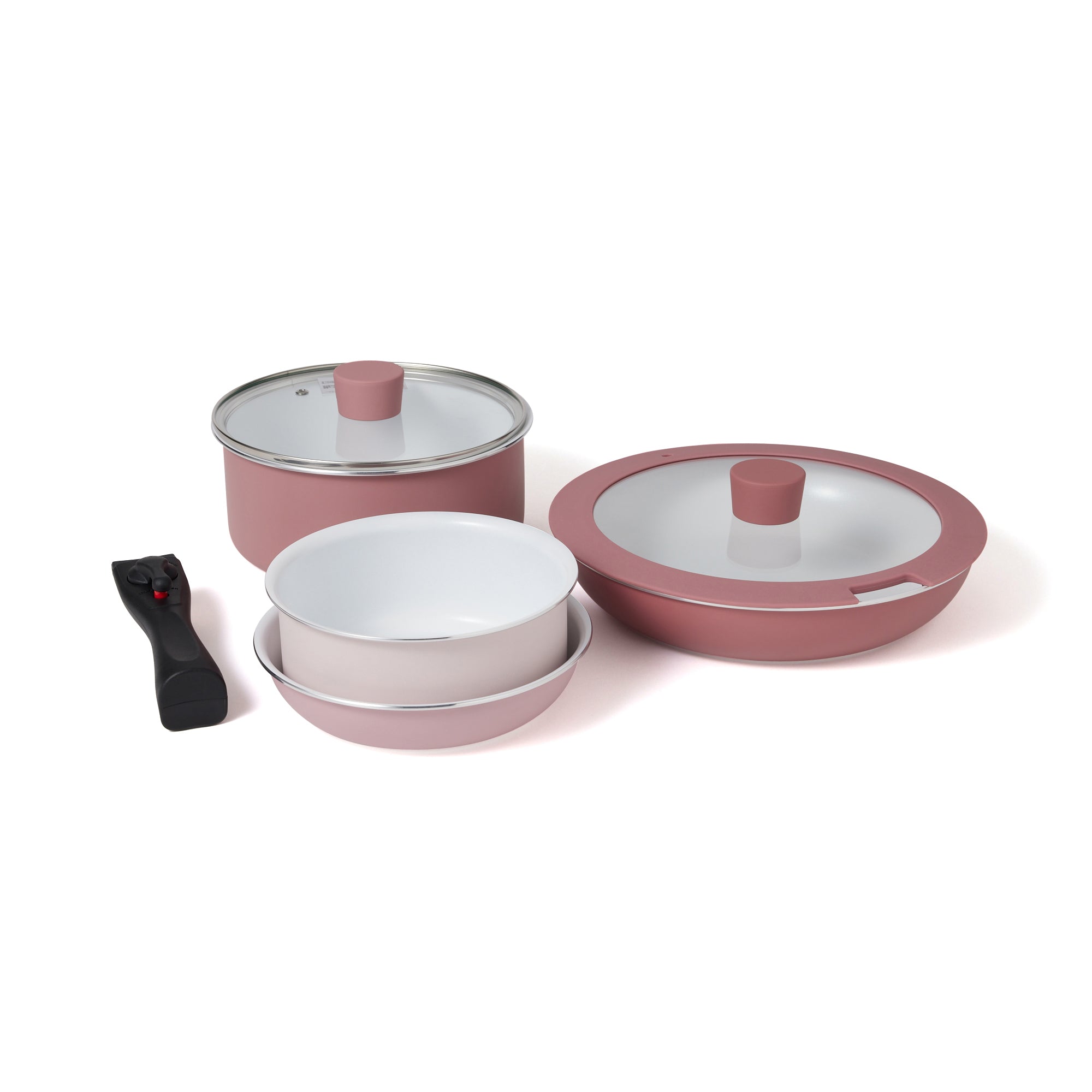 프랑프랑 일본 GO TABLE 냄비 프라이팬 7개 세트 핑크