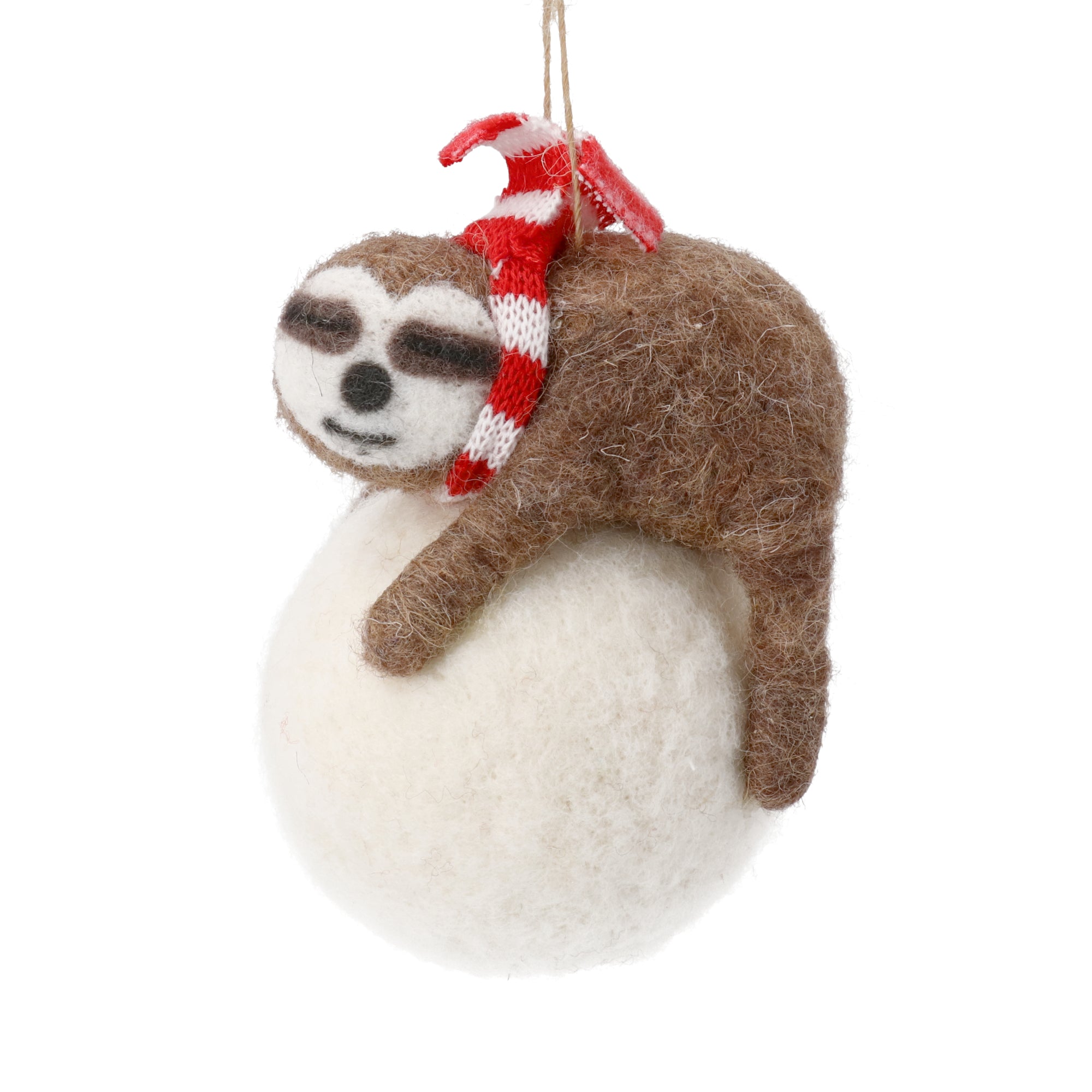 프랑프랑 일본 인테리어 크리스마스 장식 패브릭 오너먼트 나무늘보 눈덩이