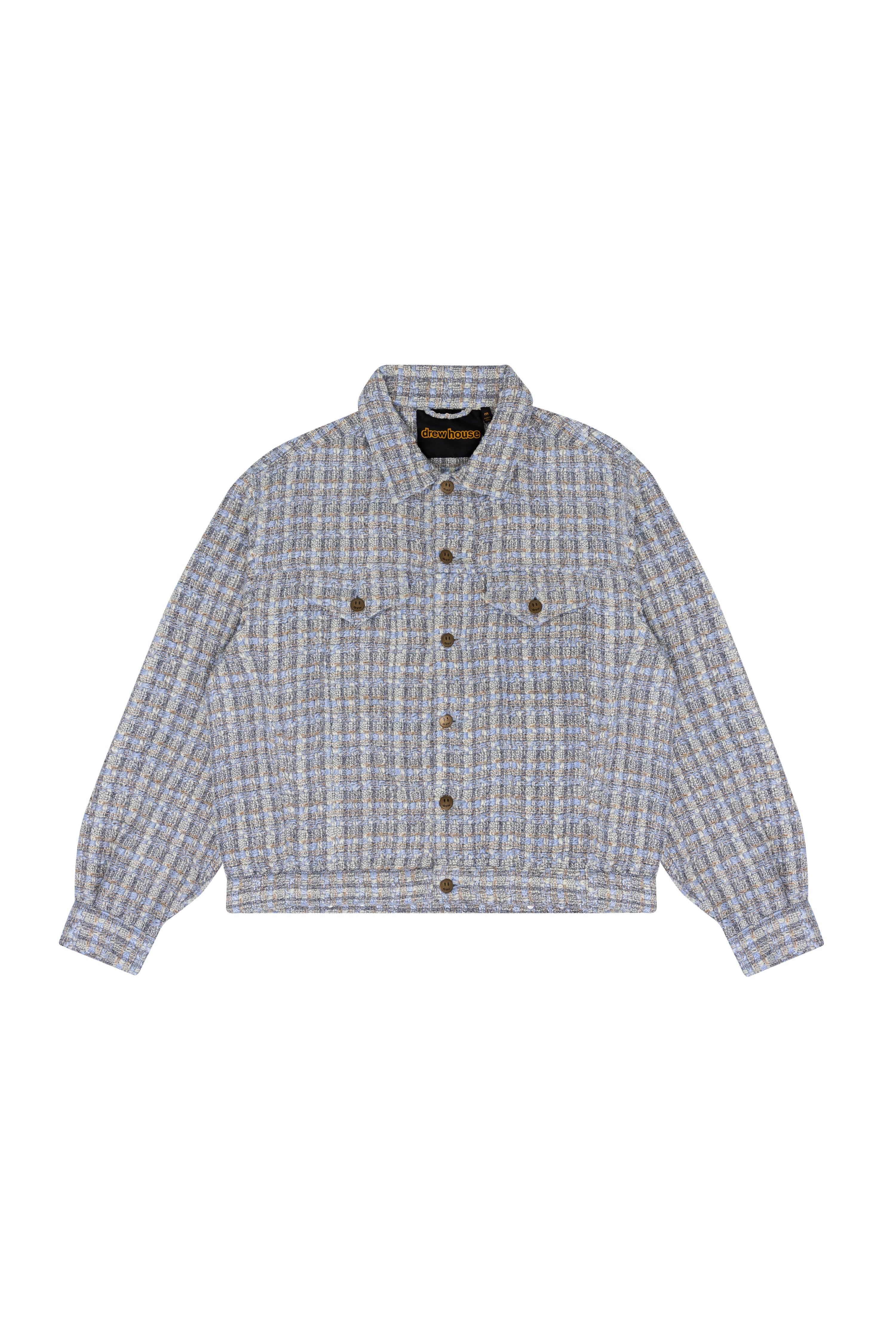 boucle mascot oversized trucker jacket - blue