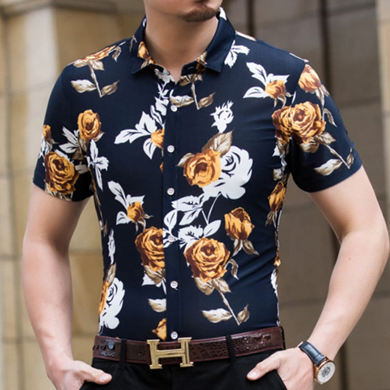 slim fit hawaiian shirt