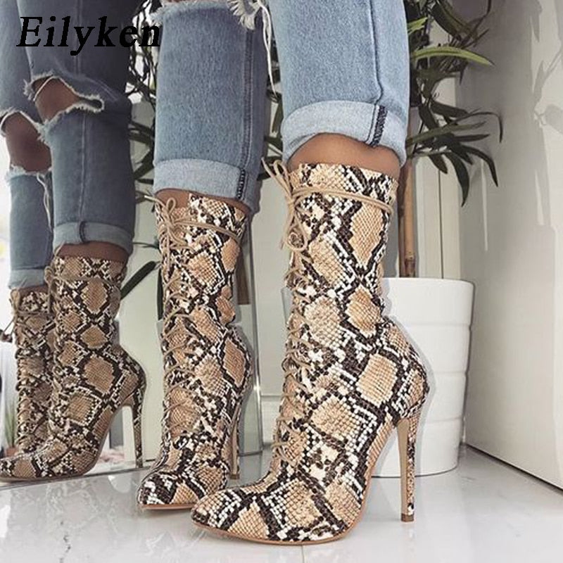 snake print womens boots