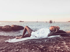 lying on billo beach pillow at clifton