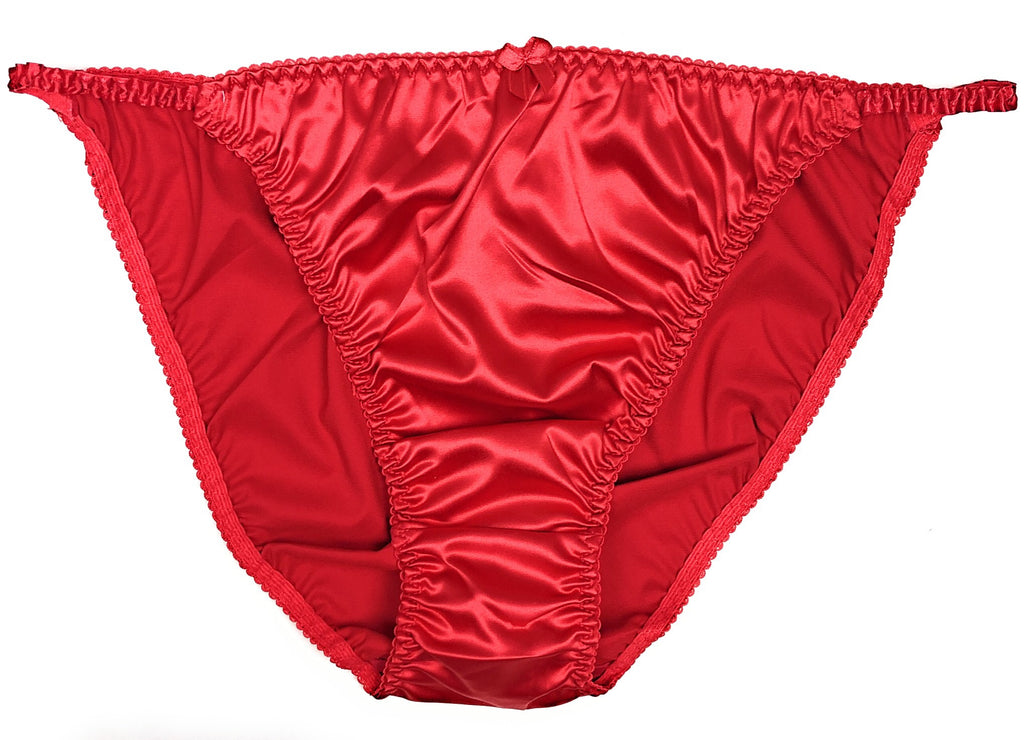 Red Satin String Bikini Panty Lexington Intimates
