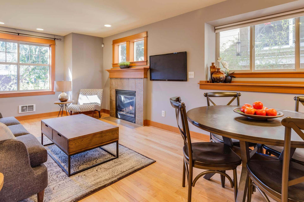 Family Room with Wood Floor