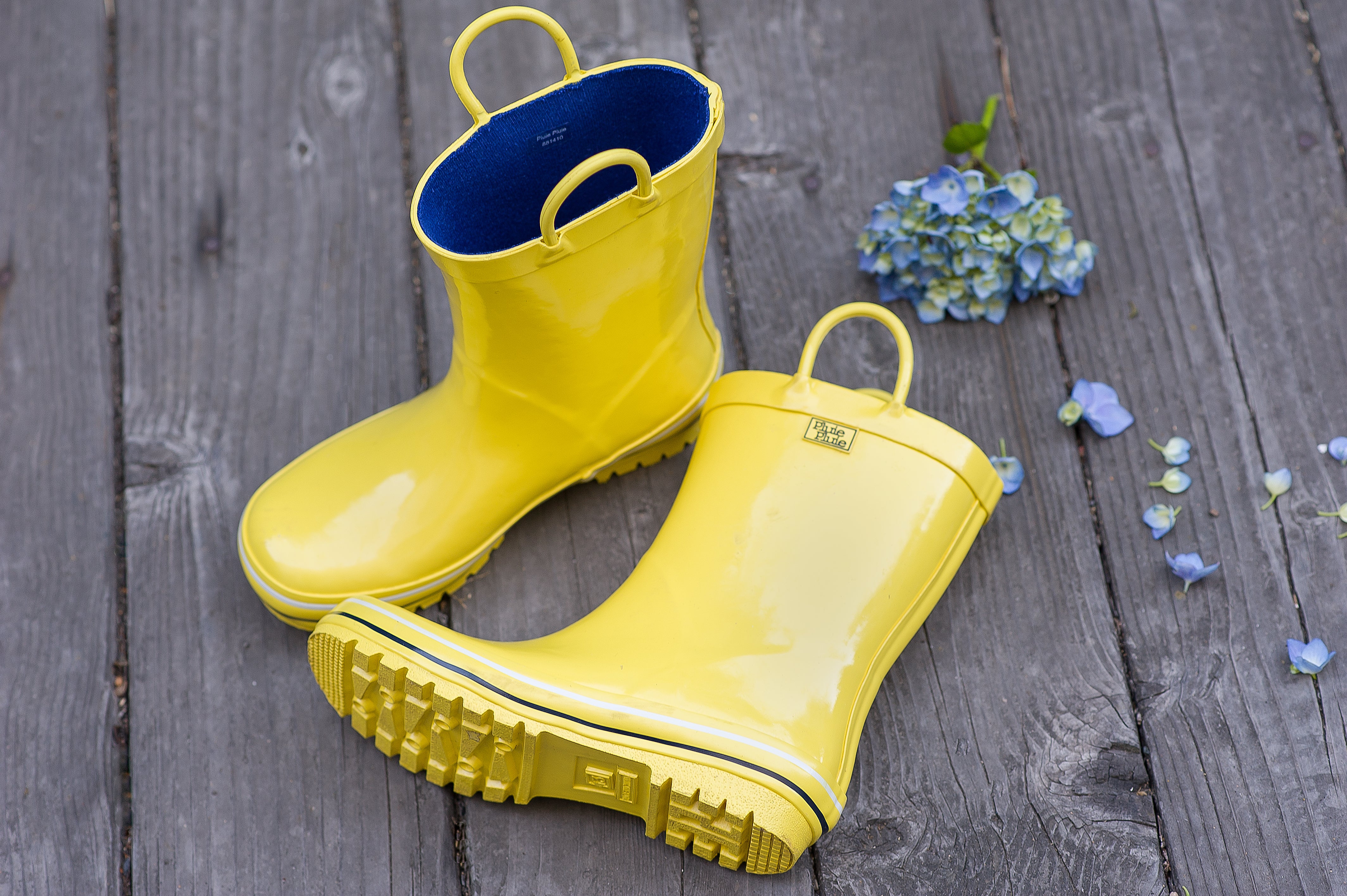 Pluie Pluie Girls Solid Yellow Rain Boot