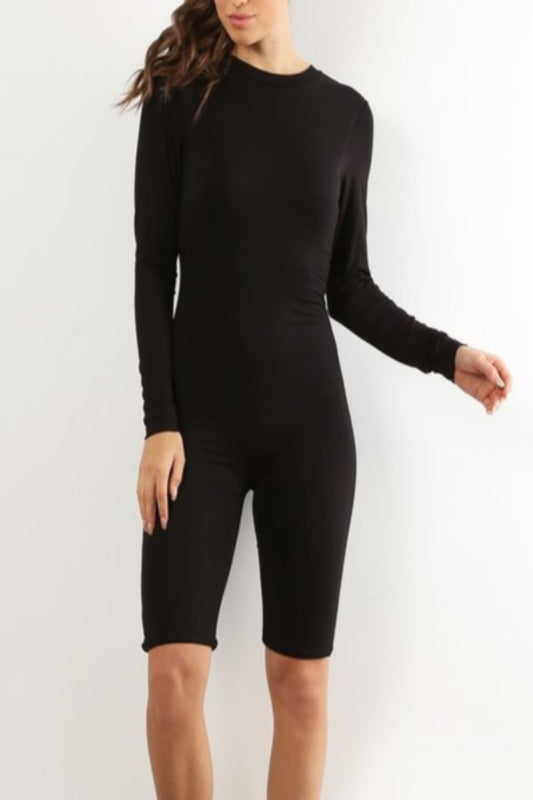 Long Sleeve Biker Jumpsuit- Cotton Lycra