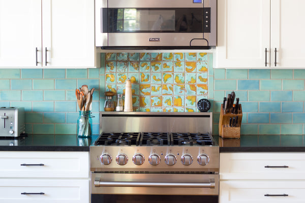 kitchen hand crafted tile backsplash