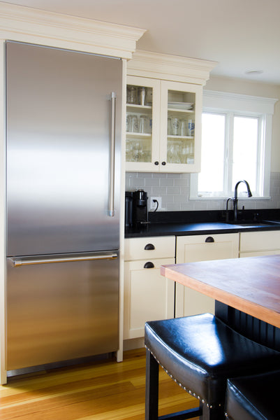 fridge island contrast kitchen