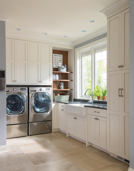 plain & fancy custom cabinetry laundry room white shaker style cabinetry
