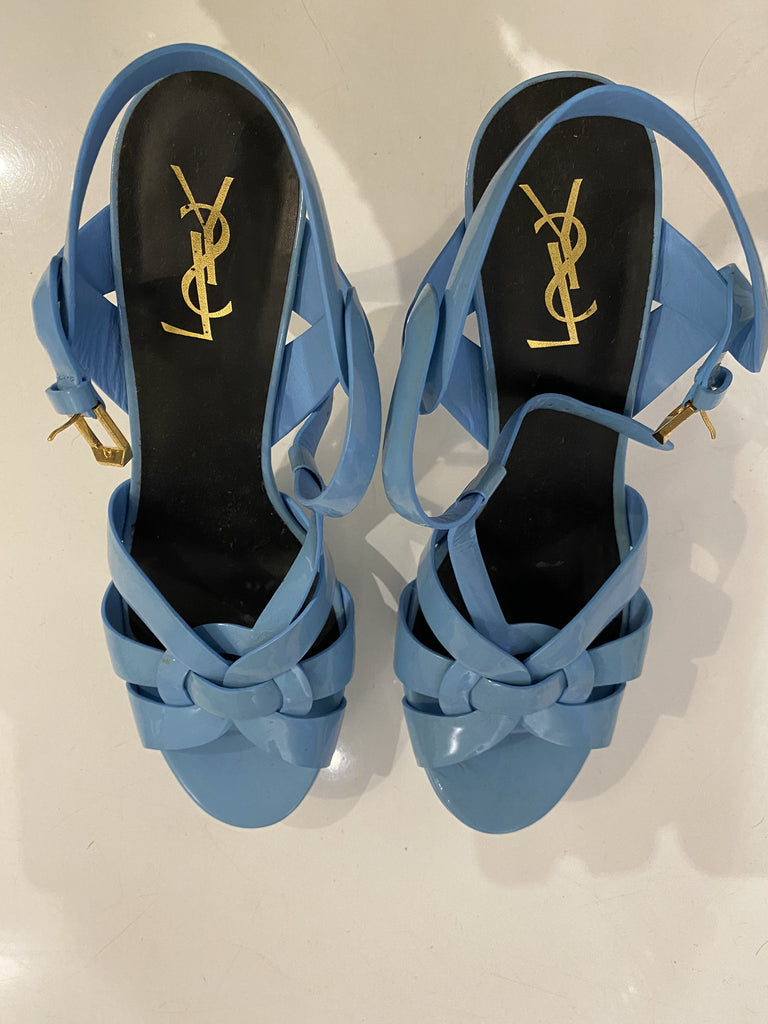 ysl heels blue