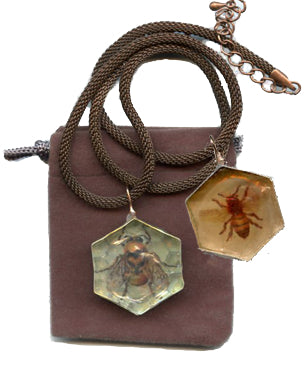 Bees: Honey or Hive Touchstone Pendants - PatriArts Gallery