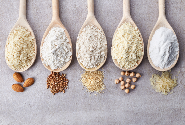 different types of flour, gluten or grain free