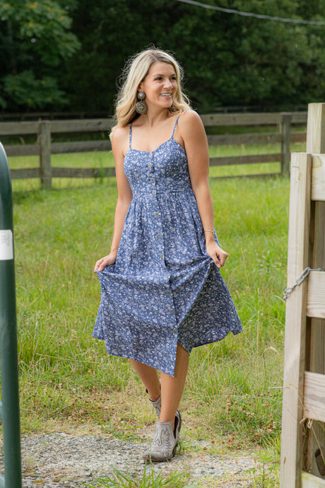 Bonnie Bluebonnet Midi Dress