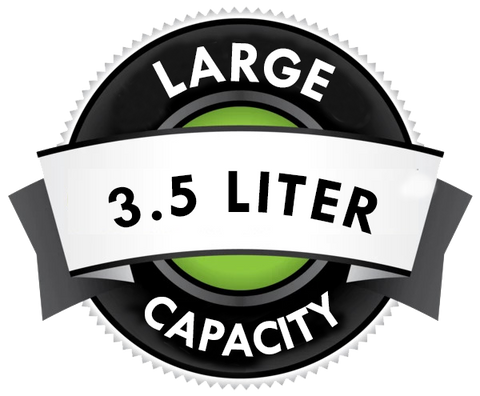 Extra large carafe icon;3.5 liter capacity