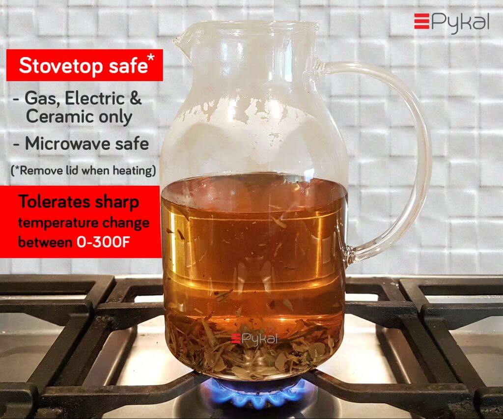 Stovetop safe glass pitcher