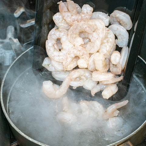 place shrimp in boiling water