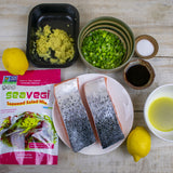 Crispy Skin Salmon with Seaweed Salad and Ginger Dressing Ingredients