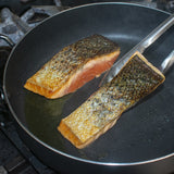 flip salmon over and sear