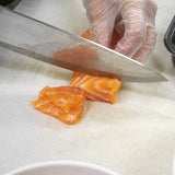 Slice the salmon into paper thin slices