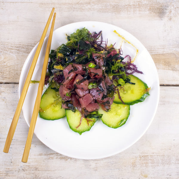 Tuna Poké with Toasty Onion Nori