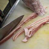 slice bacon lengthwise