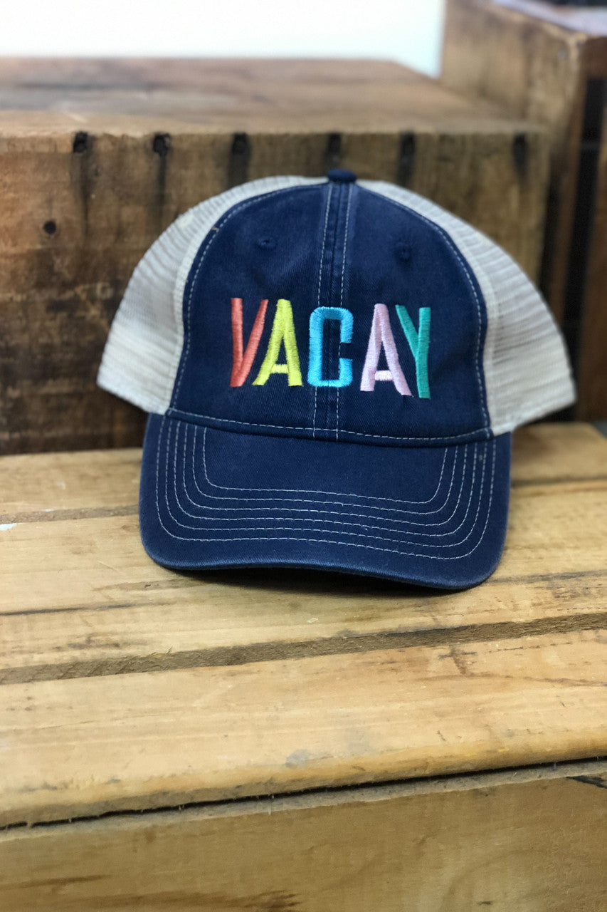 VACAY Navy-Rainbow Trucker Cap – Ribbon Chix