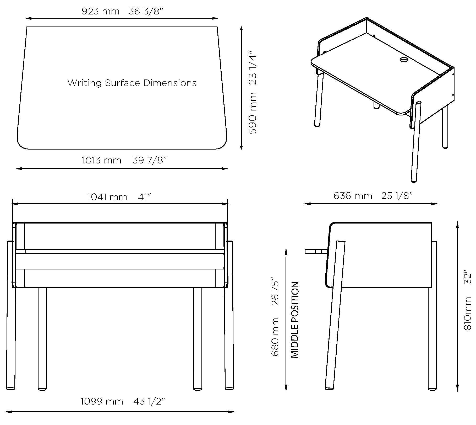 Brooklyn Desk Dimensions