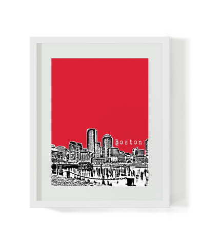 Boston Massachusetts Skyline City Poster