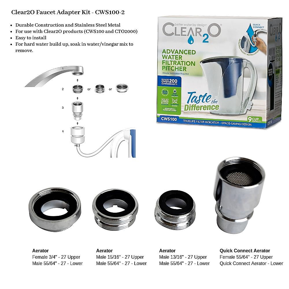 Clear2o Faucet Adapter Kit Cws100 2 Clear2o
