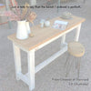 Retro Recycled Country Farmhouse Petite High Bench Table / Desk in Natural & White customer review