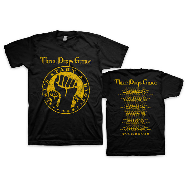 New Riot Fist 2019 Tour Shirt Three Days Grace