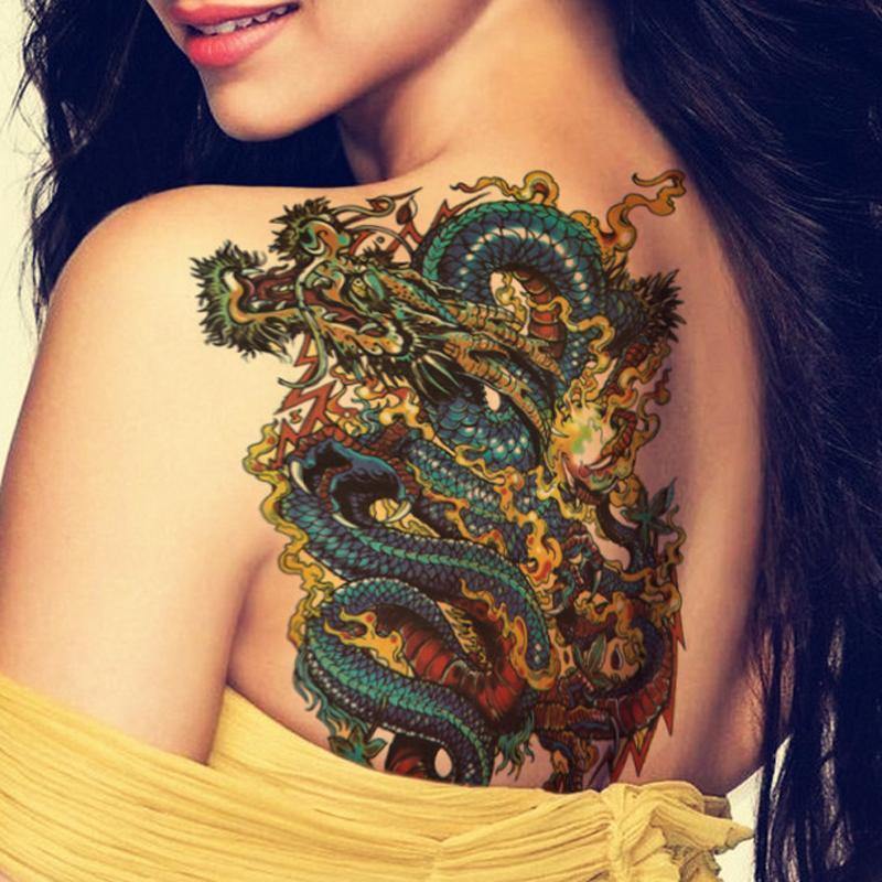 Gemaakt van Zwaaien rijstwijn Badass Dragon Tattoo (3pcs) – Wyvern's Hoard