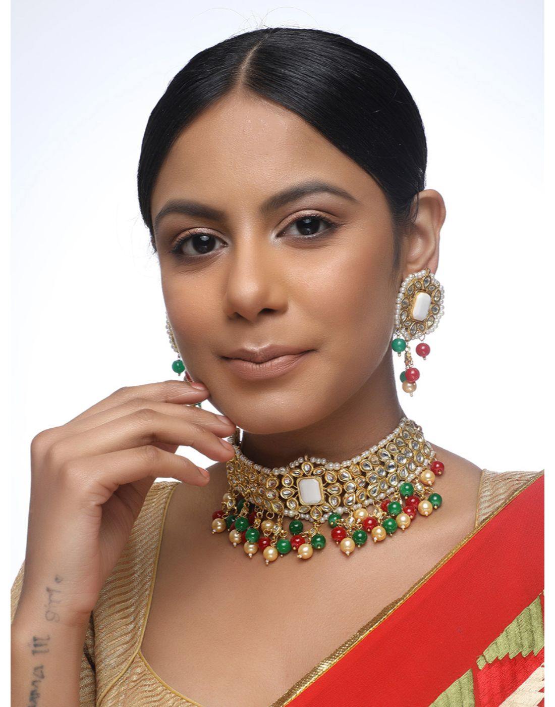 kundan gold jewellery set