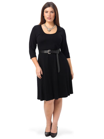 3/4 Sleeve Flare Dress