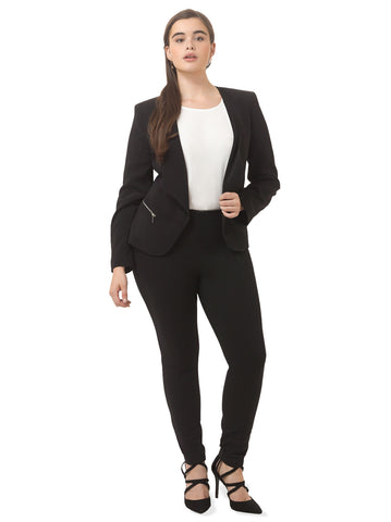 Black Waterfall Jacket With Zip Detail